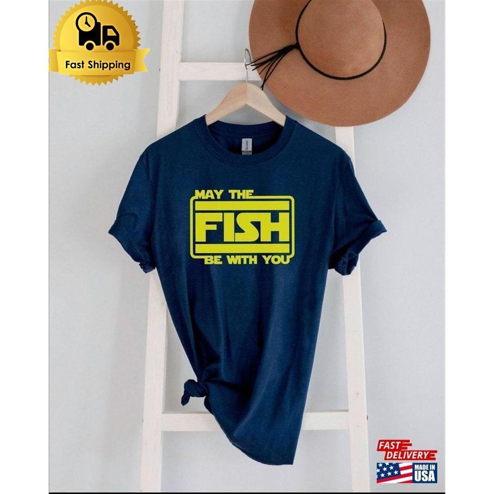 May The Fish Be With You T Shirt Star Wars Fishing Short